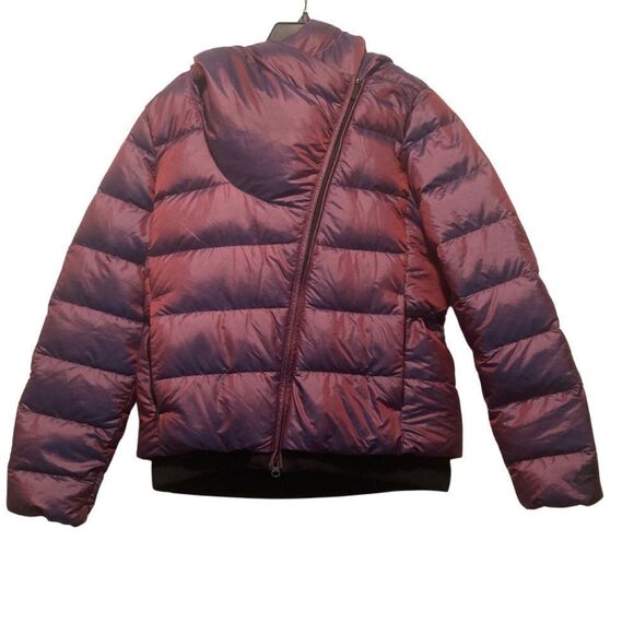 GUC Nike Down Jacket Hooded Puffer Iridescent Purple Asymmetric Zip SOLD OUT - Picture 7 of 15